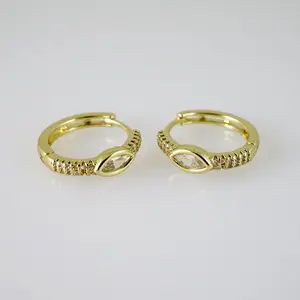Earrings – Aretes – Zircon Stone – 14K Real Color