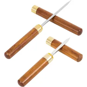 Ice Pick 2 count, Ice Picks for Breaking Ice in Freezer Tool,Break the Ice Pick Stainless Steel with Cover, ,Non-Slip Wooden Handle For Easy To Grip (Brown)