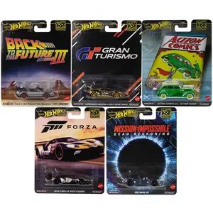 MATTEL Hot Wheels Pop Culture 2025 Diecast Cars - Back to the Future III, Gran Turismo, Action Comics, Forza, Mission Impossible Model Cars for Collectors