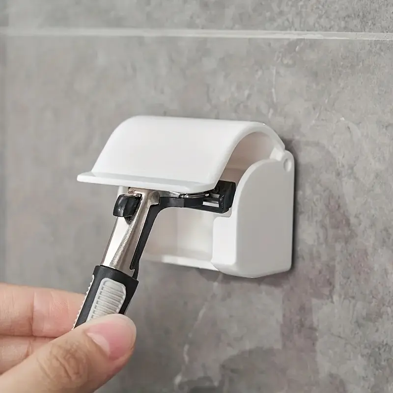1pc Organize Your Shower Organizing with a Hangable Razor Hanger and Electric Toothbrush Holder Bathroom Restroom Accessory!