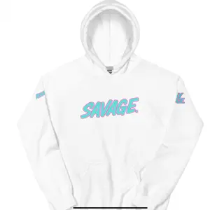 SAVAGE. WHITE HOODIE WITH SPECIAL NAMES