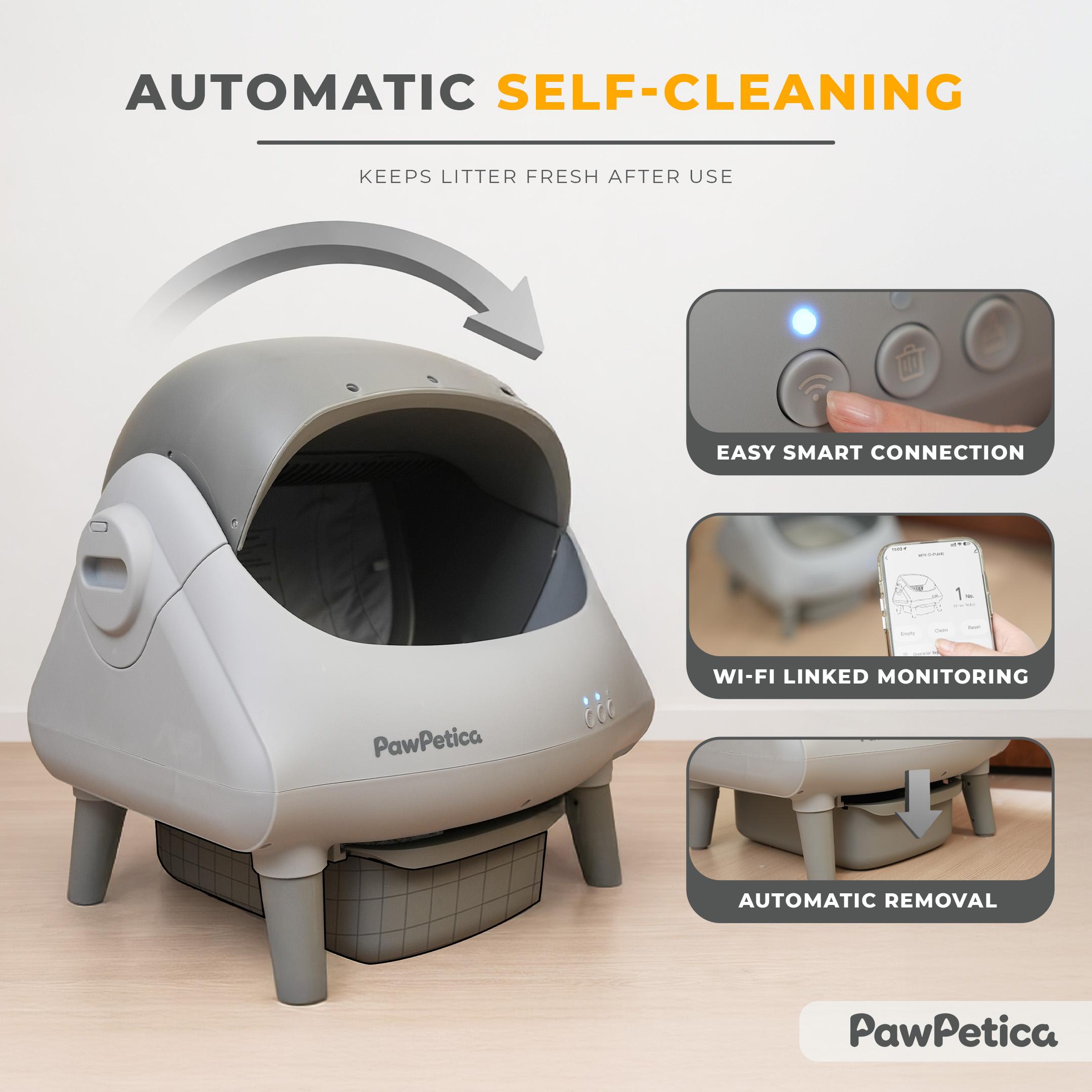 PawPetica Automatic Litter Box – Self-Cleaning, Hands-Free Cleaning, Odor-Free, Designed for Modern Cat Owners