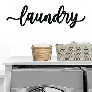 Letter Design Metallic Wall Signs, Vintage Metal Sign, Laundry Room Decoration, Metallic Wall Art for Home Garden Farmhouse Decoration