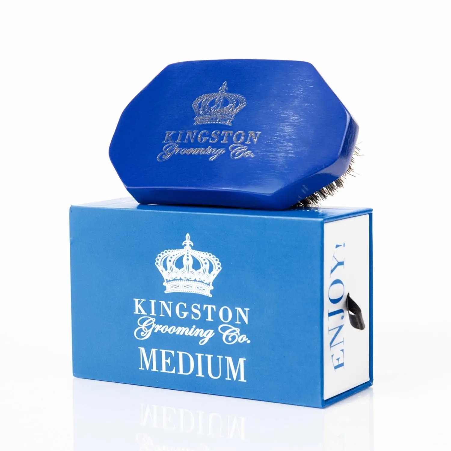 Kingston Grooming Co. Medium Wave Brush for Men 360, Boar Bristle Men’s Hair Brush- Perfect Heatless Haircare for Hair, Beards or Waves for Men or Women- Travel Box Storage!