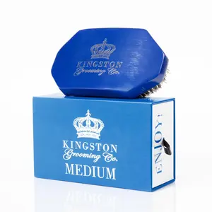 Kingston Grooming Co. Medium Wave Brush for Men 360, Boar Bristle Men’s Hair Brush- Perfect Heatless Haircare for Hair, Beards or Waves for Men or Women- Travel Box Storage!