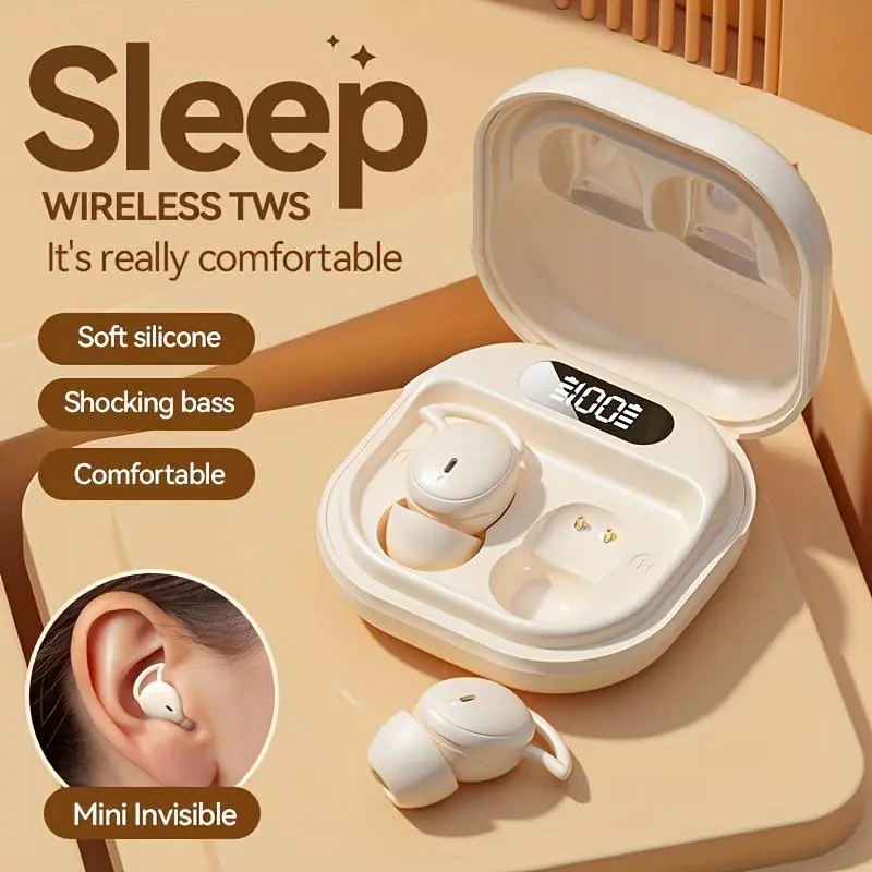 Xmenha Invisible Earbuds Sleep Small Mini Wireless Ear Buds Discreet for Work Headphones True Wireless Earpiece with Charging
