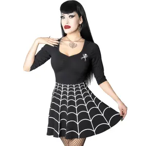 Spiderweb Skater Dress - Women's Gothic Black & White Dress by Kreepsville 666