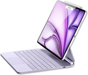 ESR for iPad Air 13 Inch Case Keyboard M4/M3/M2 (2026/2025/2024) & iPad Pro 12.9 inch (6th/5th/5th/3rd) Magic Keyboard, Easy-Set Floating Cantilever Stand, Precision Trackpad, Rebound Series, Purple