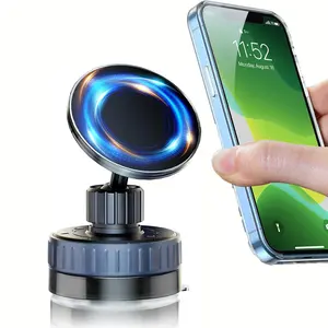Suction Cup Phone Holder, Vacuum Glass Mirror Adsorption Magnetic Suction Cup Car Phone Mount, 720° Rotation Portable Magnetic Phone Holder for Windshield Dashboard