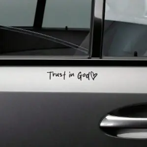 Trust In God Vinyl Decal Sticker fade resistant Rearview Mirror Vehicle Exterior Decoration