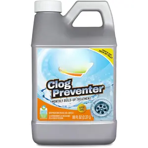 Brands(R) Clog Preventer Clear Pipes and Drains Monthly Drain Build Up Remover, Helps Degrade Sources of Clogs to Keep Drains Flowing Smoothly, Safe on All Pipes and Drains - 80 Ounce Bottle