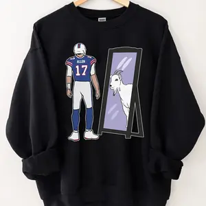 J0sh Allen Mirror GOAT Sweatshirt, J0sh Allen, Bills Football Gift, Buffalo Football Fans Gift