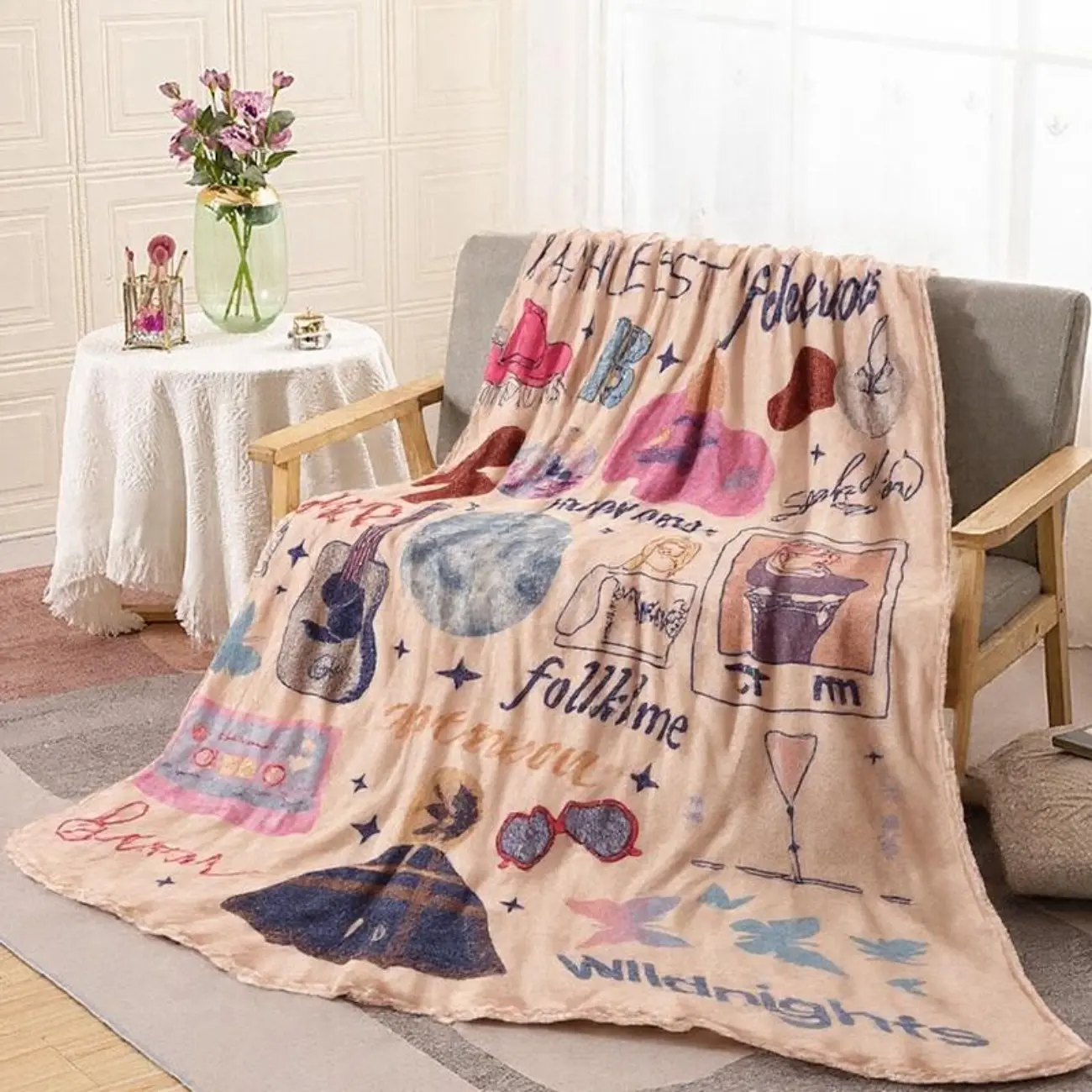MYCLOSHY Music tour Dressing gown Soft Comfortable Warm Throw Blanket for Home Office, Travel & Nap - Decor Suitable for both children and adults It is an excellent gift for children, family and friends