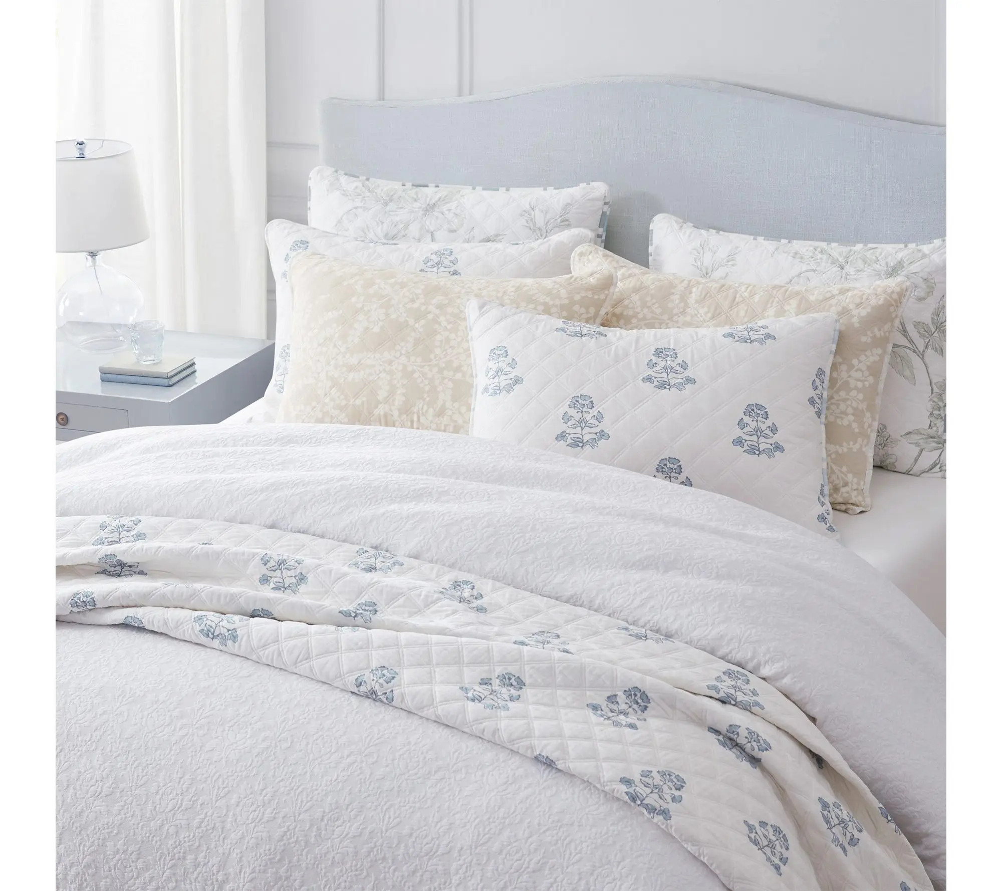 Martha Stewart Garden Trellis White Cotton Twin Duvet Set