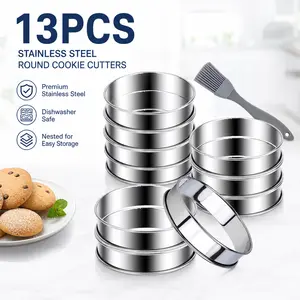 Baking Hack! [Value 12-Pack] 3.15" English Muffin Rings - Easy-Release Stainless Steel Crumpet Molds outdoorfun