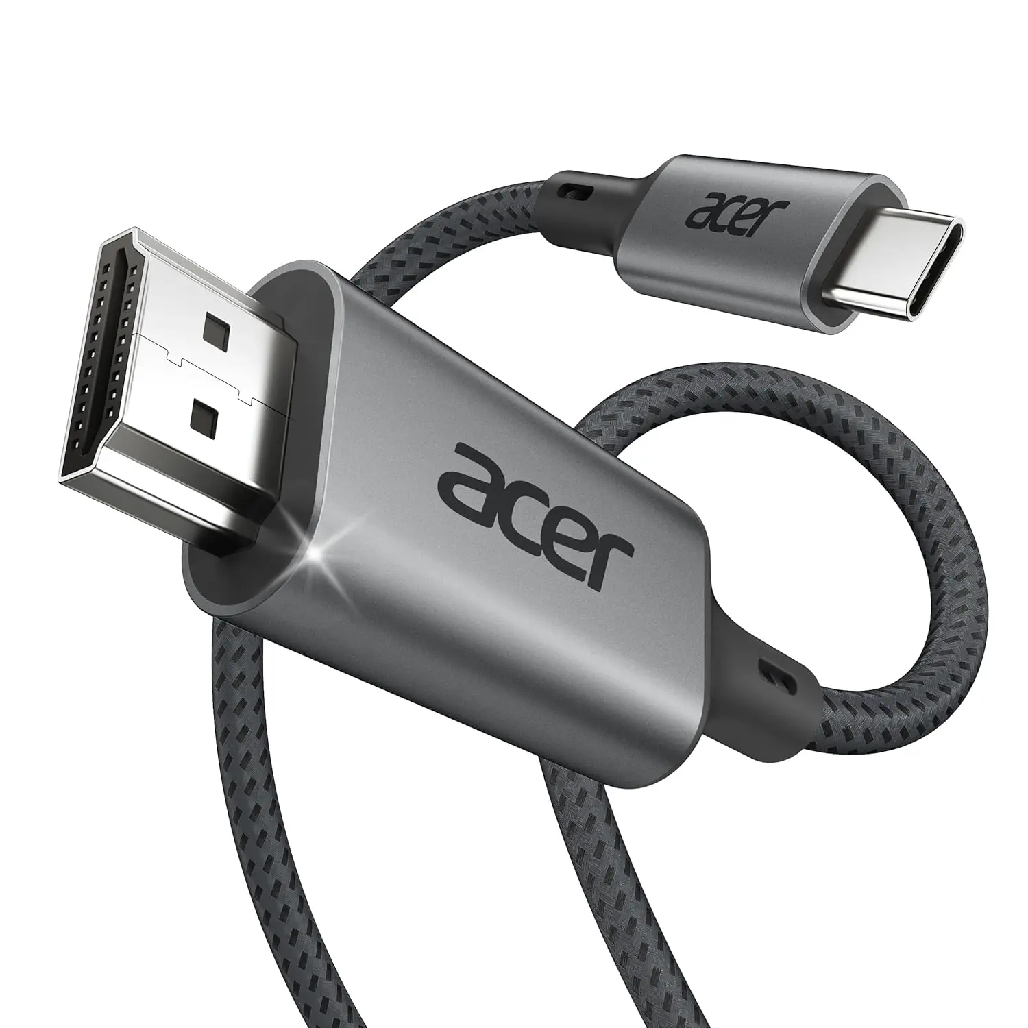 Acer Gadget USB C to HDMI Cable for Home Office 6.6FT (4K@60Hz) for Laptop | Thunderbolt 4/3 Support, High-Speed Type C to HDMI 2.0 Braided Cord Compatible for Acer, MacBook Neo, iPhone 17 Pro/Max, iPad