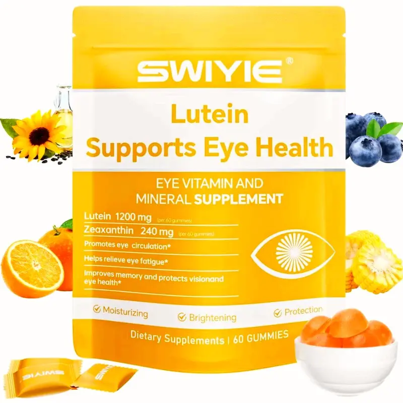 Swiyie Lutein & Zeaxanthin Gummies - Eye Health Supplement with Astaxanthin, Vitamin A C E- Blue Light Defense, Vision Support, Berry Flavor - 60 Gummies Healthcare Dietary Fitness Edible vit b12 dietary edible fitness swivie lutein collagen Colagen