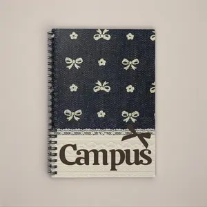 Coquette Bow Pattern Campus Spiral Notebook | Ruled Journal
