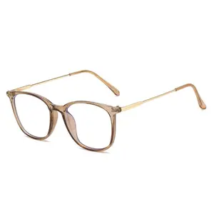 Retro Thin Metal Frame Glasses | Brown Tortoiseshell & Gold - Anti-Blue Light, Perfect for Student & Trendy Style