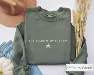 The Beach Is My Therapy Short Sleeve T-Shirt / Sweatshirt & Hoodie ,  Beachy Summer Vacation Gift, Tropical tee , Beach Lover Gifts For Her
