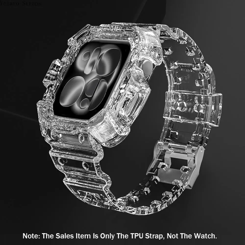 TPU 2-in-1 Case + Strap for Smart Watch (38-45mm), Wearable, Accessories, Cover, Protective, Watch Strap, Everyday, Protection, Unisex