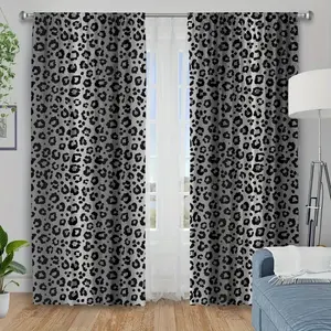 2 pieces, leopard print curtains, made of polyester with semi-transparent texture, machine washable, suitable for bedrooms, living rooms and home decoration curtains.
