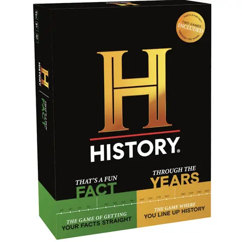 History Channel 2-in-1 Edition - Through The Years/That's A Fun Fact - General Knowledge Super Trivia Chronology Timeline Party Card Game for Adults, Family, Teen in The Pursuit of Trivial Knowledge