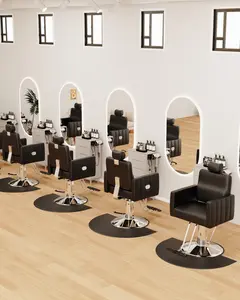 Baasha Comfortable Reclining Salon Chair with Removable Headrest, Ergonomic Recliner Barber Chair, Weight Capacity up to 440 lbs tattoo  chair