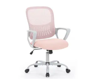 Desk Chair with Ergonomic Lumbar Support for Home, Office, Bedroom, 250lbs, Pink