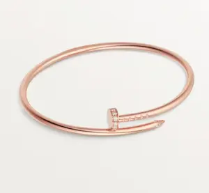Pre-owned Cartier Juste un Clou bracelet bangle，small model，dias，rose gold