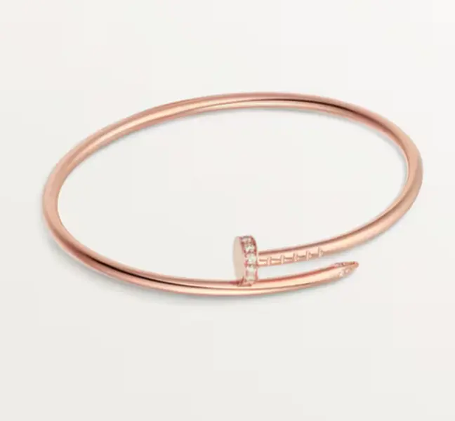 Pre-owned Cartier Juste un Clou bracelet bangle，small model，dias，rose gold