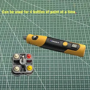 Paint Stirring Tool with Hand Drill, Holds 4 Paint Bottles, Durable Plastic Material, Ideal for Model Enthusiasts
