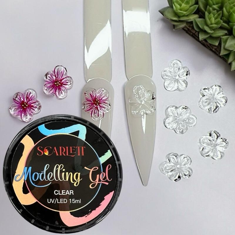 Modelling Gel - Combo 3 Hũ Gel Nặn 3D White Clear Pearl White UV LED 15ml