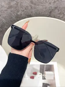 Vintage Oversized Square Frame Sunglasses, Trendy Casual Sunglasses for Women and Men, Fashion Accessories for Everyday Use and Outdoor Activities