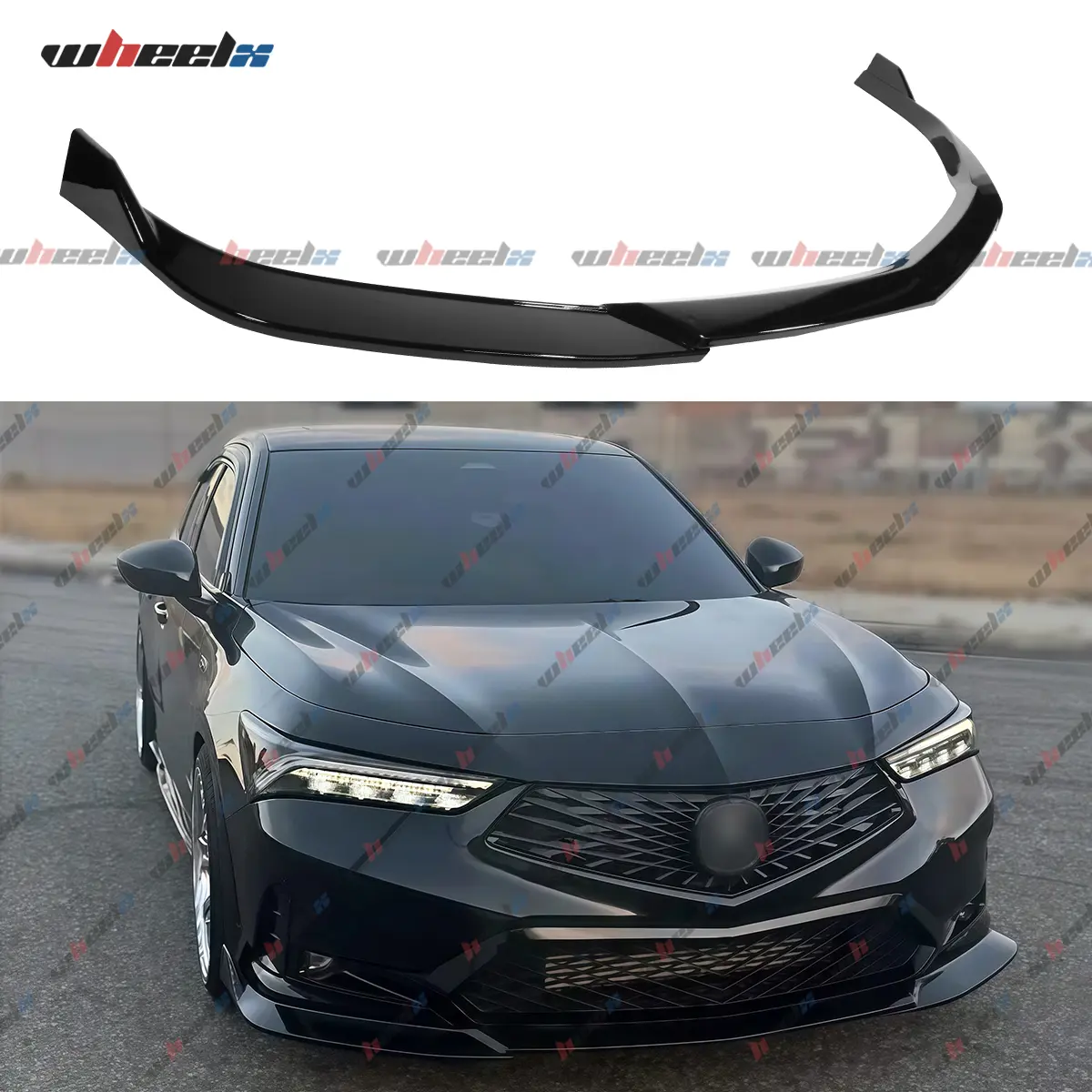2023-2025 Acura Integra – WheelX 3-Piece Front Lip TR Style Gloss Black | Hatchback Base Model Fit | Front Splitter Lip Skid Plate backtoschool