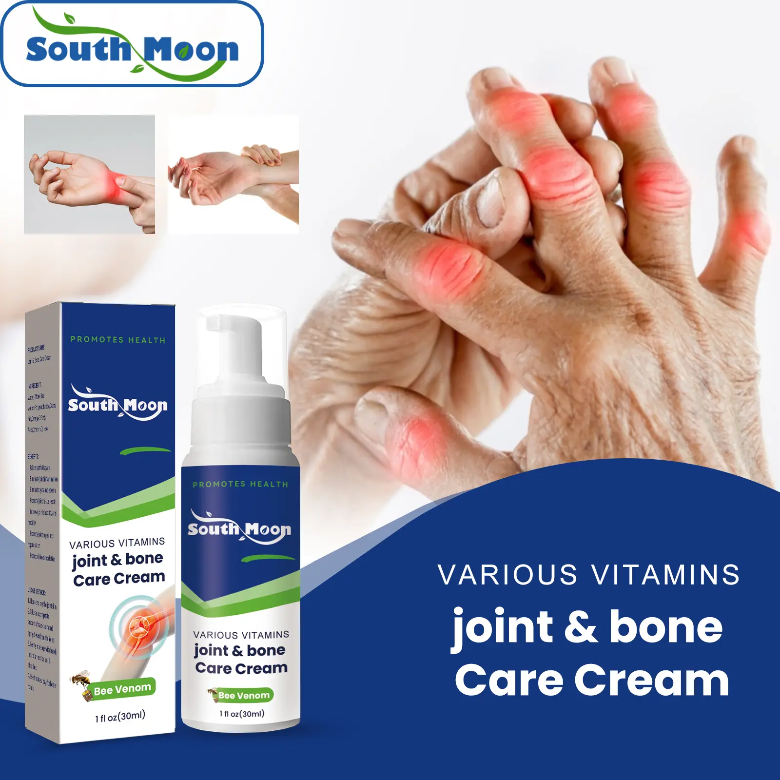 South Moon Joint Pain Relief Cream Hand Wrist Leg Foot Knee Shoulder Neck Massage Balm