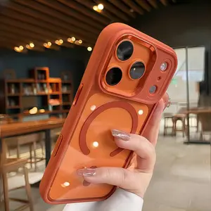 【 iPhone17 case 】Orange Anti drop skin sense magnetic Phone case iphone17 Pro Max  for iPhone case silicone soft shell TPU shockproof