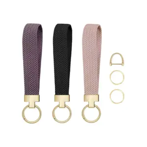Flexible Keychain with Wrist Strap, Adorable Key Holder, Braided Wrist Lanyard for Vehicle Keys Featuring 3 Key Rings And a D-Ring for Both Men And Women