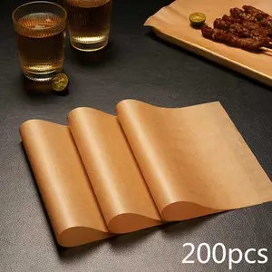 200pcs Unbleached Parchment Paper Sheets, 12x16in Pre-Cut Baking Parchment, Non-Stick for Cookies, Cakes, Grilling, Oven & Air Fryer