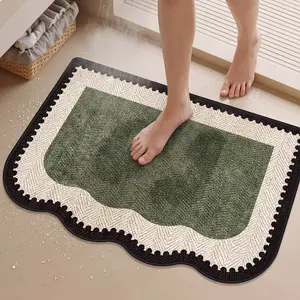 Bathroom Mat, Fresh Grass, Breathable Fabric, Quick Drying, Non-Slip Bottom, Ideal for Bathrooms, Bathroom Floor Mat, Bathmat, Non Slip Mats