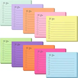 10 Pack Lined Sticky Notes, 3"x4", 500 Sheets,  Notepad, Sticky Notes with Lines,  Planner, Square Sticky Notes for Office, Meeting, School, Home