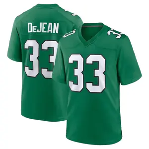 Philadelphia DeJean 33 Green/Black/White/Kelly Green Football Player Game Jerseys, Sports Stitched T-shirts Top for Men Women Youth Boys Girls
