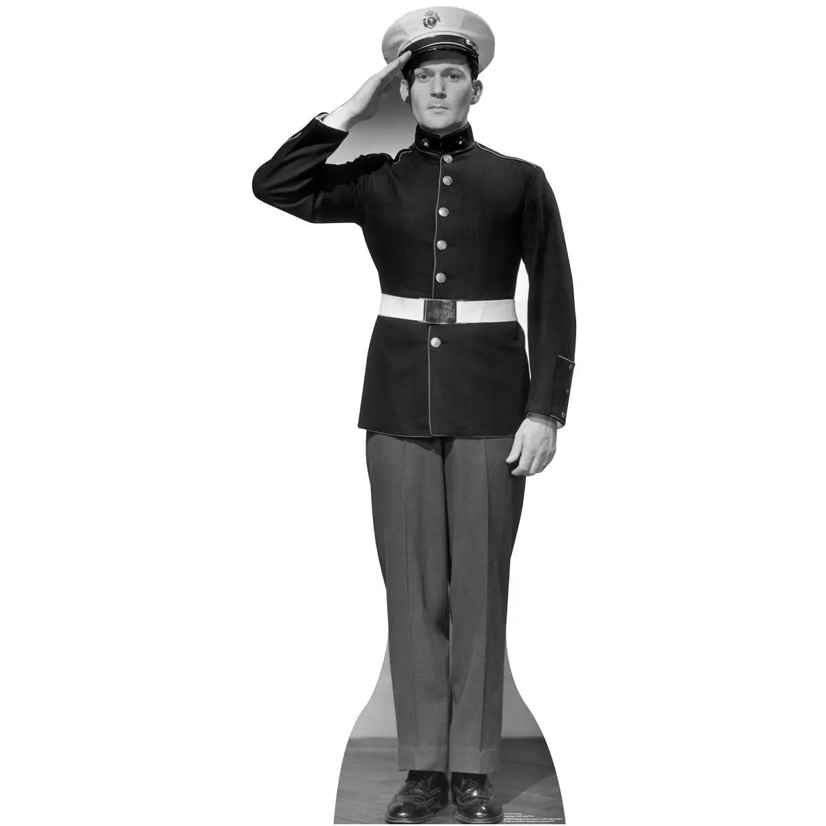 WW II US Marine Military Lifesize Cardboard Cutout Print - 72x28 in Decorative Standup, Collectible for Home Decor, History Buffs, School Projects