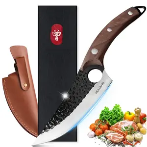 Kitchen Chef Knife, Hand Forged Viking Knife-Japanese High Carbon Steel Full Tang Boning & Slicing Knife With Ergonomic Wooden Handle, Kitchen Knife for Meat, BBQ, Best Gift#fathersdaygift