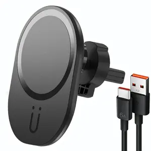 Magnetic Wireless Car Charger Mount Compatible with Magsafe iPhone 17/16/15/14/13, Fast Charging Vent Magnetic Phone Holder