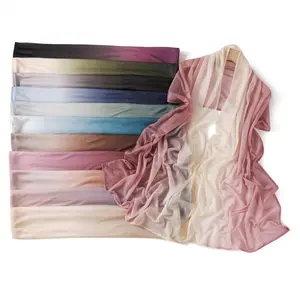Muslim Women Leisure Breathable Gradient Crinkle Hijab Scarf