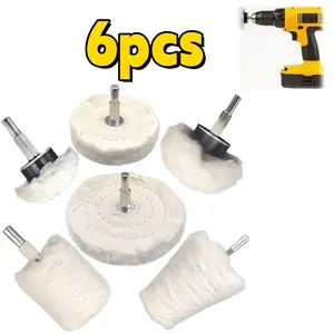 6pcs different shapes of cloth wheel polishing pads, soft and scratch free polishing wheels, wear-resistant polishing wheels, conical cylindrical plastic, metal ceramic, glass polishing tools
