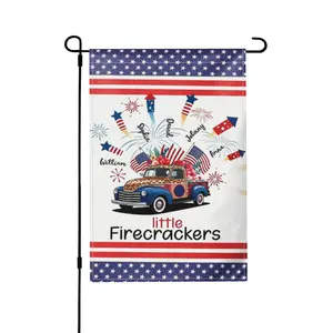 Fourth July Garden Flag, Grandma's Firecrackers Flag, Garden Gift For Grandma, Custom Independence Day Flag, Welcome 4th Of July Flag SKWG11