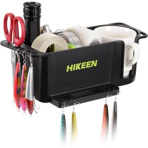 Boat Caddy Organizer, Boat Cup Holder, Multifunctional Boat Storage Organizer Universal Fit for Boat, Kayak, Pontoon, Bass Boat, Jon Boat - Fishing Tool Holder, Boat Fishing Accessories (1Pack)