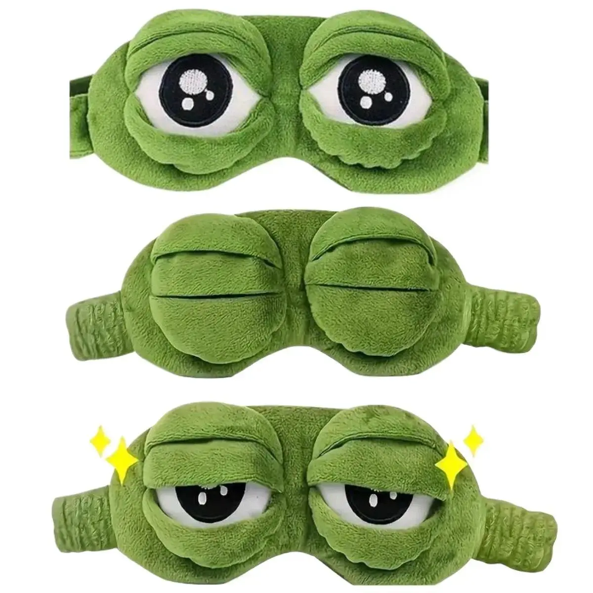 3D Frog Eye Mask, Soft Cute 3D Shaping Cartoon Eyeshade, Hypoallergenic Portable Blindfold for Travel and Napping, Whimsical Gifts for Adults, Eyemasks for Sleeping